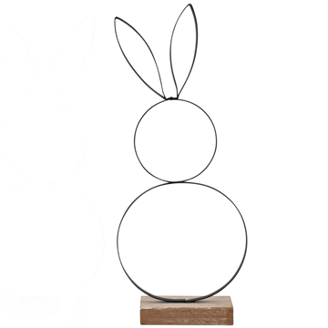 Metalhare 14,5 x 5 x 36,5 cm på træfod sort